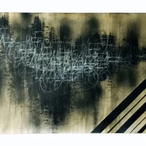 Paper on wood 2, Kende 2011, arte contemporanea italiana, calligrafia urbana, tecnica mista su carta, 99x69x3 cm, grande formato, collezione privata, arte investimento, interior design, fine art contemporanea