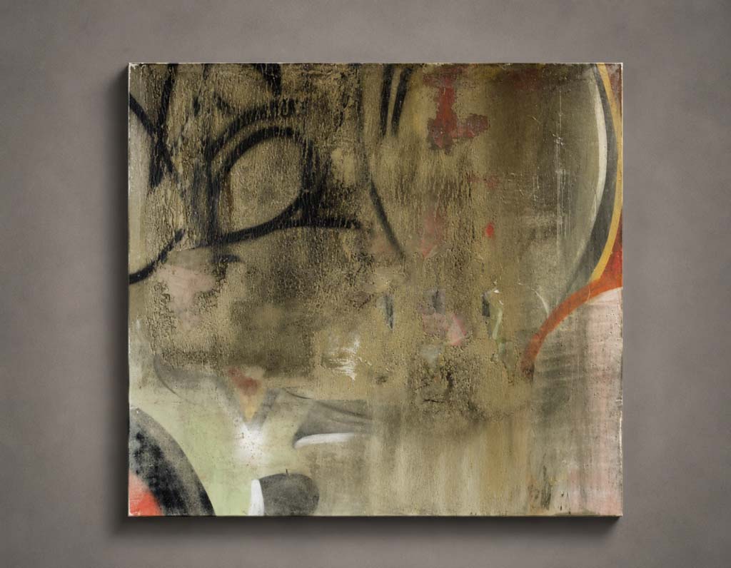 Original work from the Still Got Love for the Streets series. Urban calligraphy, material layering, and the memory of European writing merge in Kende's contemporary research.