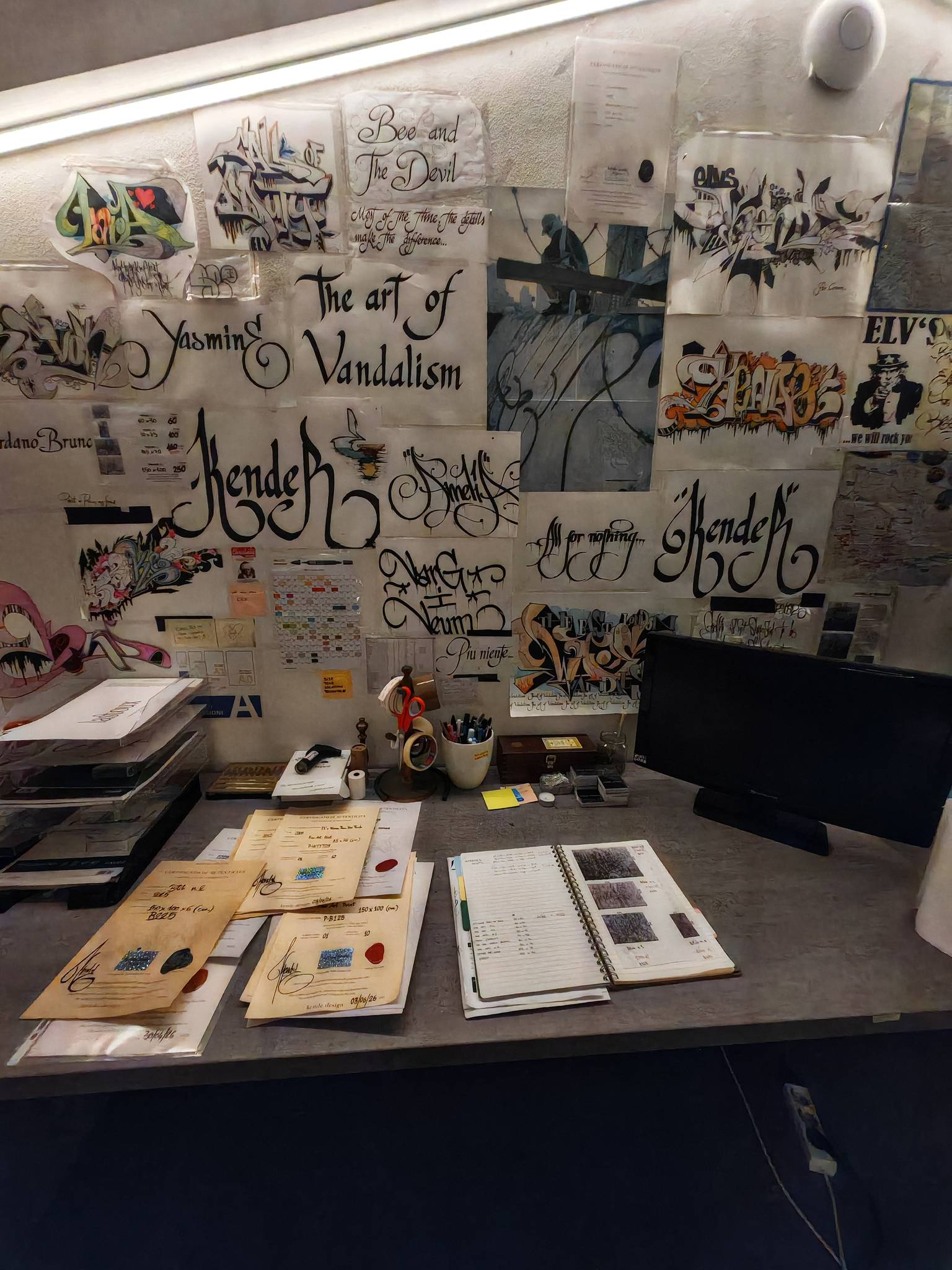 Dettaglio dello studio di Kende